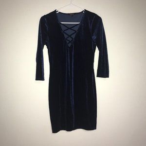 Blue velvet dress